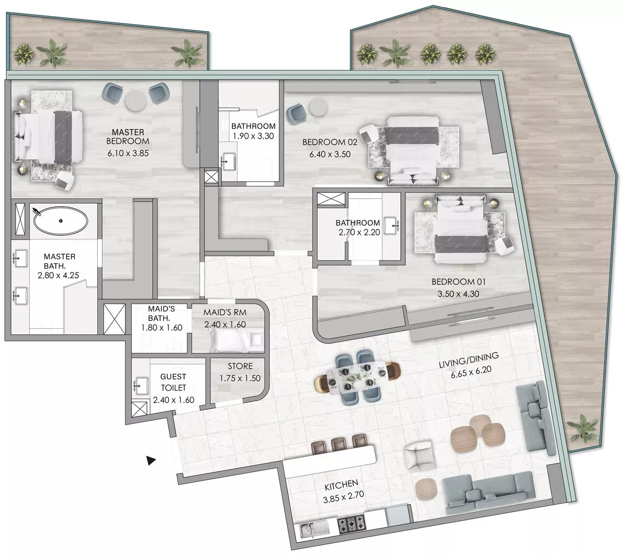 3 Bedrooms