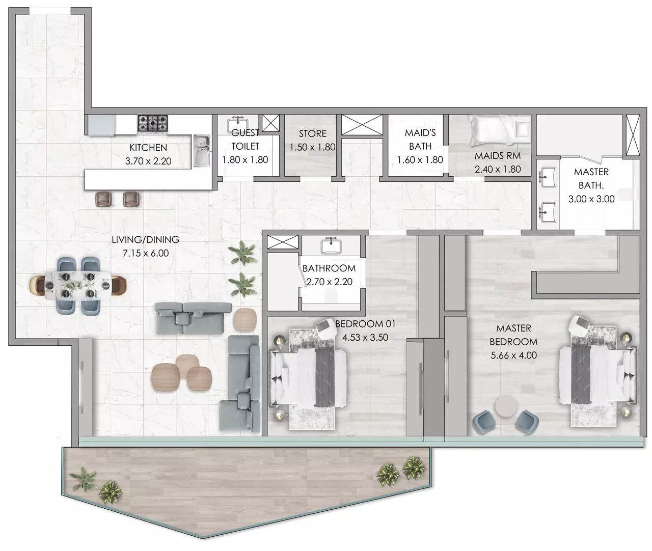 2 Bedrooms